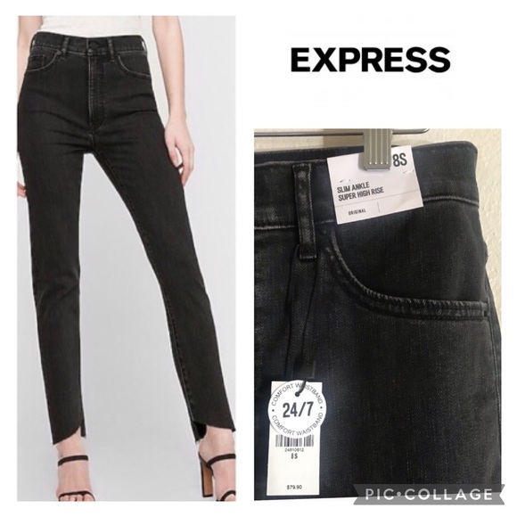 🔥Super High Waisted Raw Hem Slim Ankle Jeans